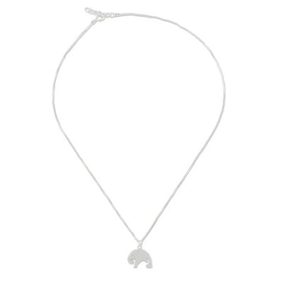 Alternate image for Sterling Silver Mother and Child Elephant Necklace Mother Elephant