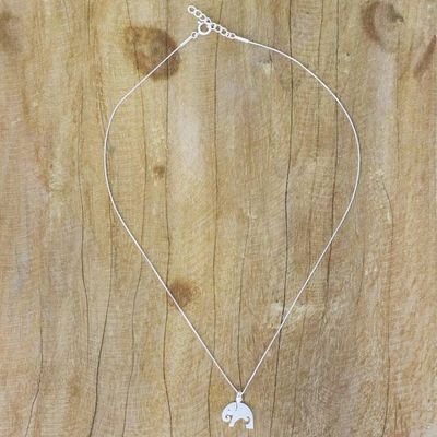 Alternate image for Sterling Silver Mother and Child Elephant Necklace Mother Elephant