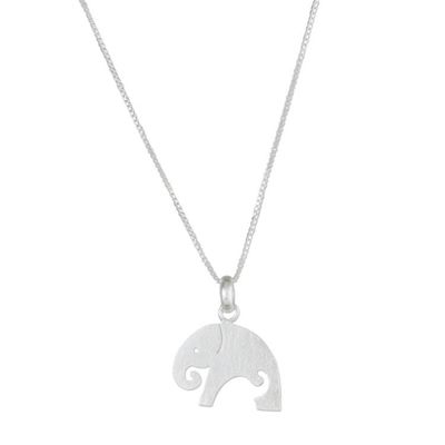 Alternate image for Sterling Silver Mother and Child Elephant Necklace Mother Elephant