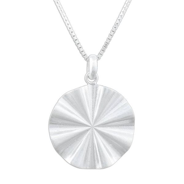 Alternate image for Handmade 925 Sterling Silver Abstract Pendant Necklace Wavy Abstraction