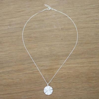 Alternate image for Handmade 925 Sterling Silver Abstract Pendant Necklace Wavy Abstraction