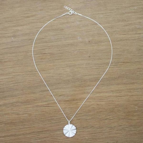 Alternate image for Handmade 925 Sterling Silver Abstract Pendant Necklace Wavy Abstraction
