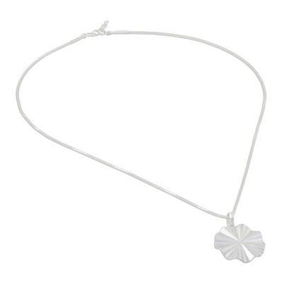 Alternate image for Handmade 925 Sterling Silver Abstract Pendant Necklace Wavy Abstraction