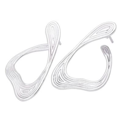 Alternate image for Sterling Silver Drop Earrings Handcrafted in Bali Winding Ways