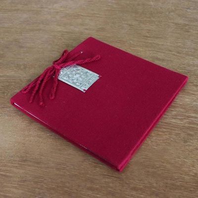 Alternate image for Red Fabric Covered Journals from Thailand Pair Fresh Memories