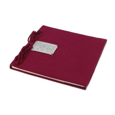 Alternate image for Red Fabric Covered Journals from Thailand Pair Fresh Memories