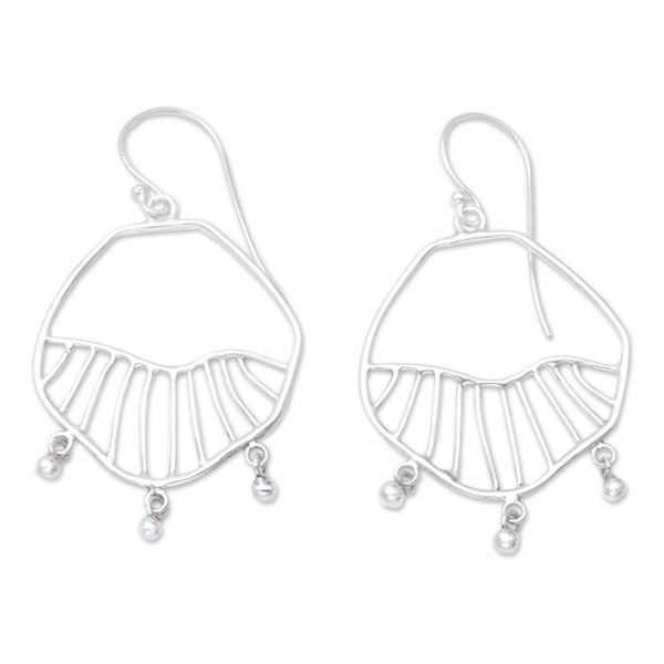 Alternate image for Balinese Sterling Silver Dangle Earrings with Beads A Path to You