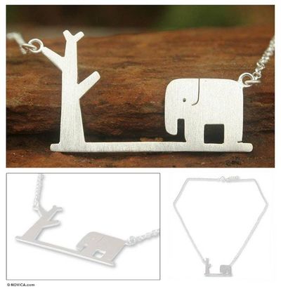 Primary image for Sterling silver pendant necklace Wildlife