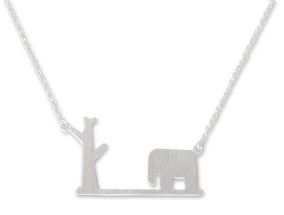Alternate image for Sterling silver pendant necklace Wildlife