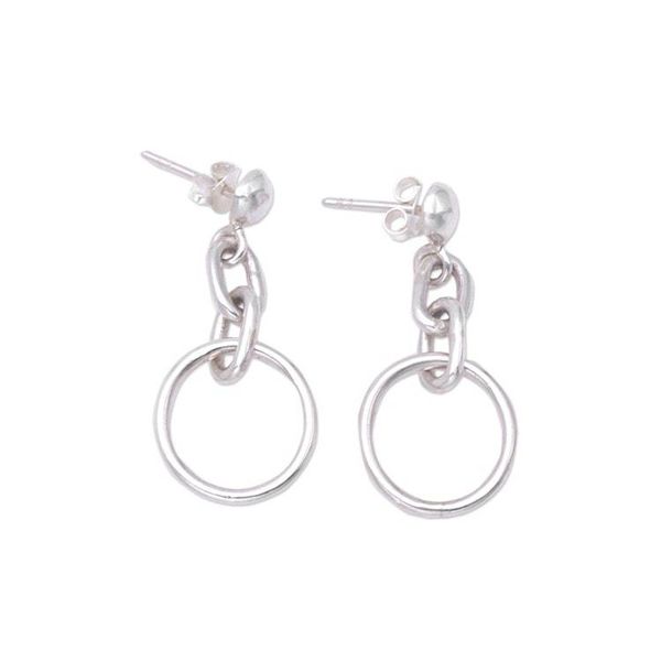 Alternate image for Handcrafted 925 Sterling Silver Dangle Earrings from Bali Dreamy Chain