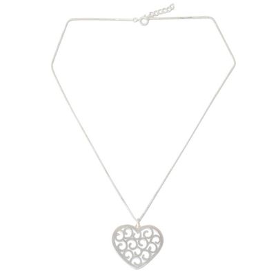 Alternate image for Sterling Silver Heart Necklace Grand Thai Love