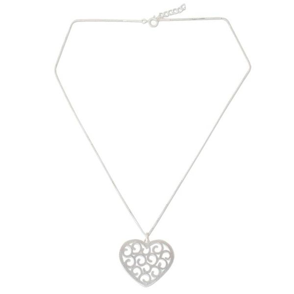 Alternate image for Sterling Silver Heart Necklace Grand Thai Love