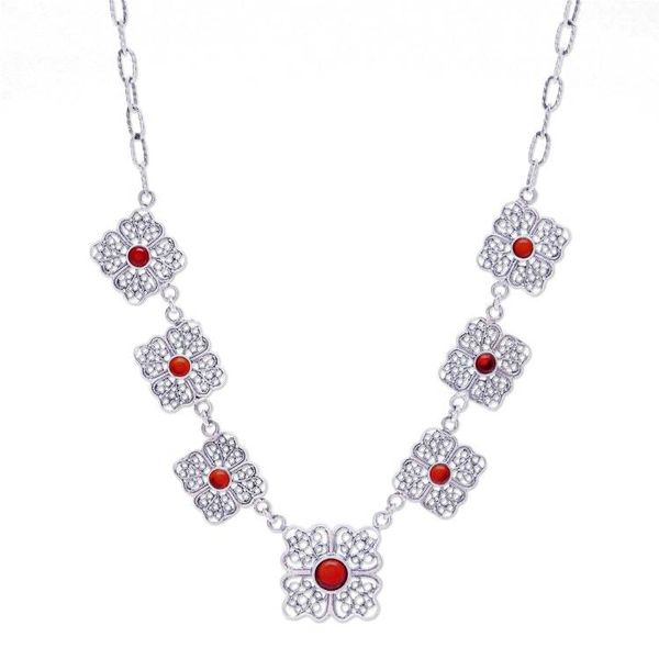 Alternate image for Carnelian and Sterling Silver Filigree Link Necklace Morning Love