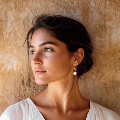 Alternate image for Thai-Made Multi-Gemstone Cluster Earrings in Pale Pink Hues Thai Kindness