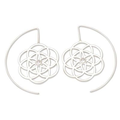 Alternate image for Chakra-Inspired Floral Drop Earrings with Cubic Zirconia Chakra Bouquet