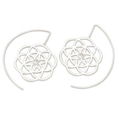 Alternate image for Chakra-Inspired Floral Drop Earrings with Cubic Zirconia Chakra Bouquet