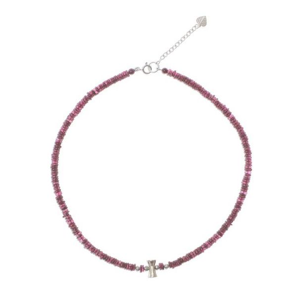 Alternate image for Garnet and Karen Silver Beaded Necklace from Thailand Velvet Love