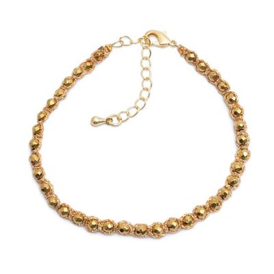 Alternate image for Hematite Beaded Macrame Bracelet with Gold-Plated Clasp Blissful Gleam