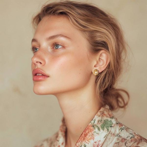 Alternate image for Whimsical Mushroom-Inspired Cultured Pearl Button Earrings Pearly Nature