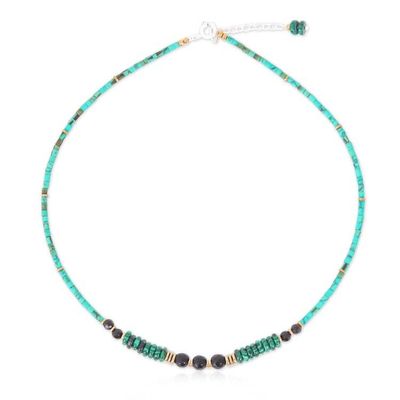 Alternate image for Green Multi-Gemstone Choker Beaded Necklace from Thailand Sublime Paradise