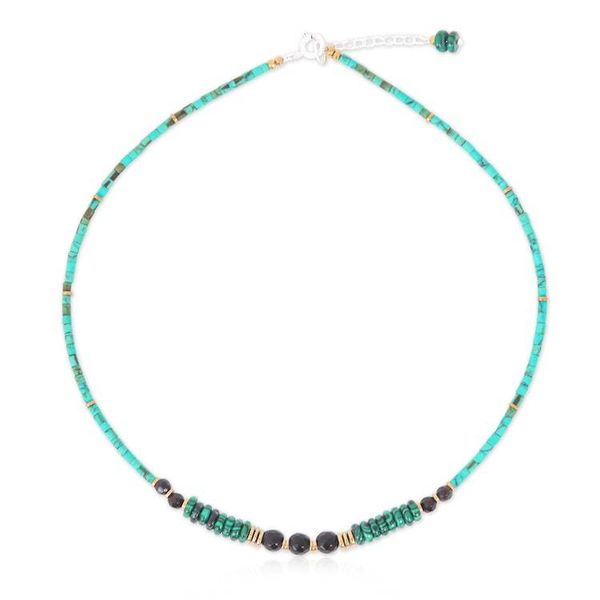 Alternate image for Green Multi-Gemstone Choker Beaded Necklace from Thailand Sublime Paradise
