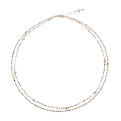 Alternate image for Cultured Pearl Double-Strand Necklace with 24k Gold Plating Luminous Duo