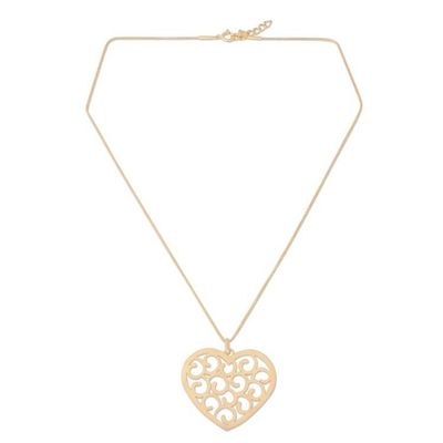 Alternate image for Gold Plated Heart Necklace Thai Love