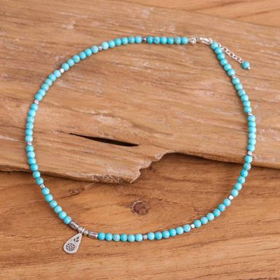 Alternate image for Hill Tribe Karen Silver and Hematite Pendant Necklace Silver Ocean