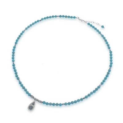 Alternate image for Hill Tribe Karen Silver and Hematite Pendant Necklace Silver Ocean