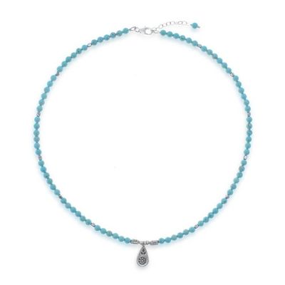 Alternate image for Hill Tribe Karen Silver and Hematite Pendant Necklace Silver Ocean