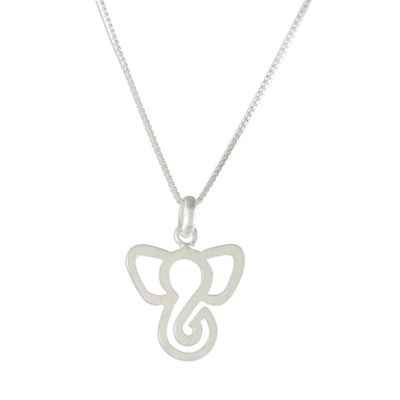 Alternate image for Sterling Silver Elephant-Themed Necklace from Thailand Majestic Profile