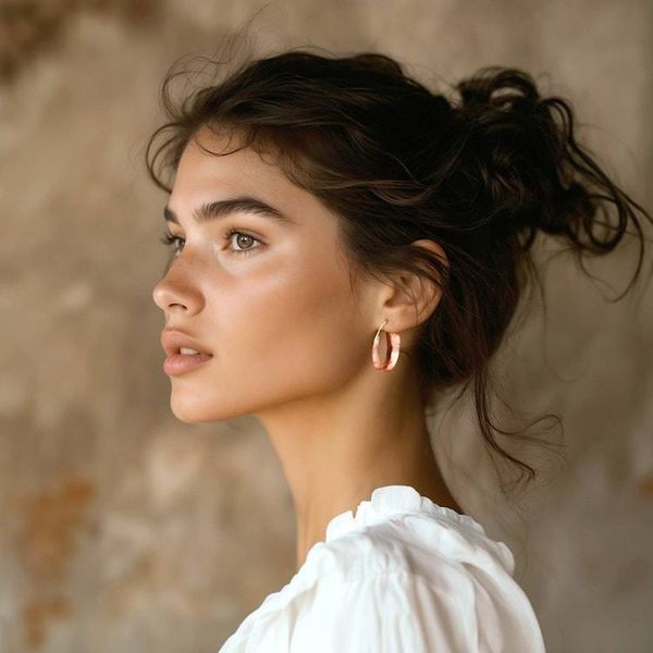 Alternate image for Hammered 18k Rose Gold-Plated Copper Hoop Earrings from Bali Sweet Hula Hoop