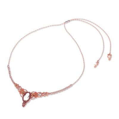 Alternate image for 10-Carat Amethyst Quartz Adjustable Macrame Pendant Necklace Stunning Flair