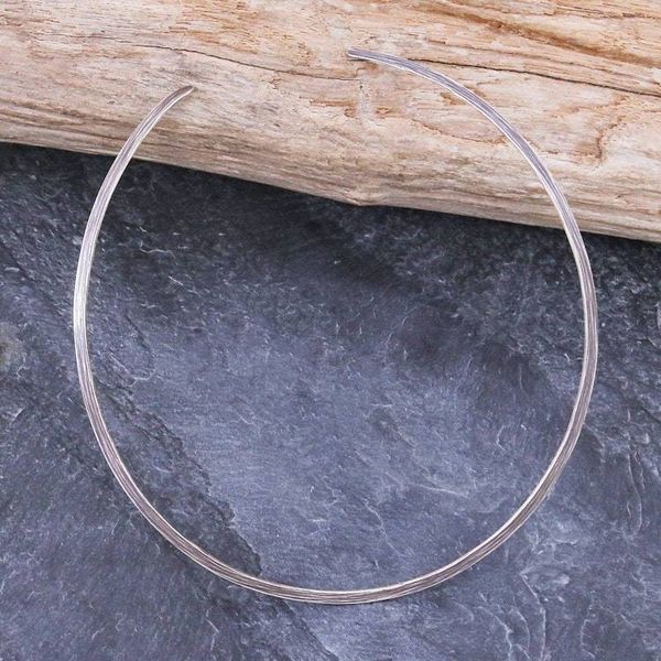 Alternate image for Handmade Sterling Silver Collar Necklace from Thailand Calm Mind