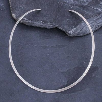 Alternate image for Artisan Crafted Sterling Silver Collar from Thailand Pure Joy