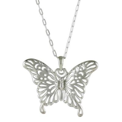 Alternate image for Sterling Silver Pendant Necklace Butterfly Beauty