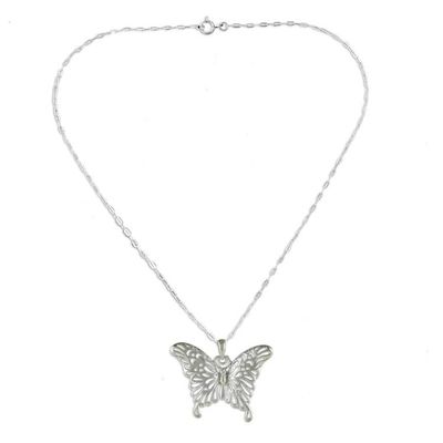 Alternate image for Sterling Silver Pendant Necklace Butterfly Beauty