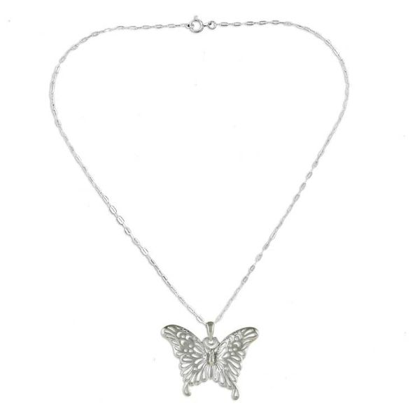 Alternate image for Sterling Silver Pendant Necklace Butterfly Beauty