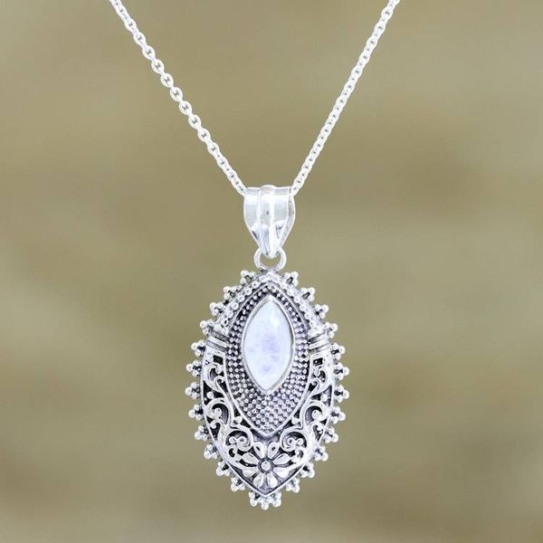 Alternate image for Handmade Rainbow Moonstone Pendant Necklace Into the Mystic