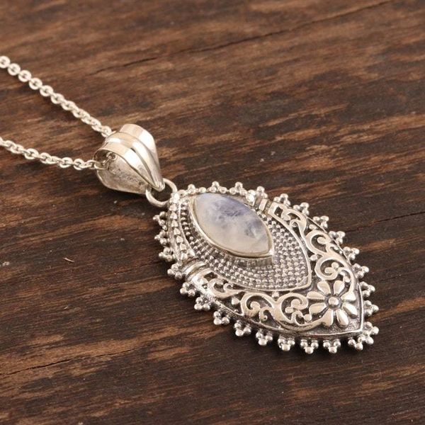 Alternate image for Handmade Rainbow Moonstone Pendant Necklace Into the Mystic