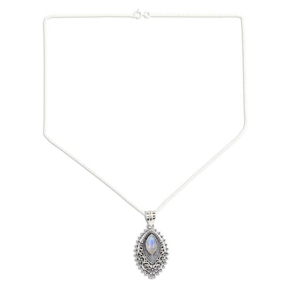 Alternate image for Handmade Rainbow Moonstone Pendant Necklace Into the Mystic