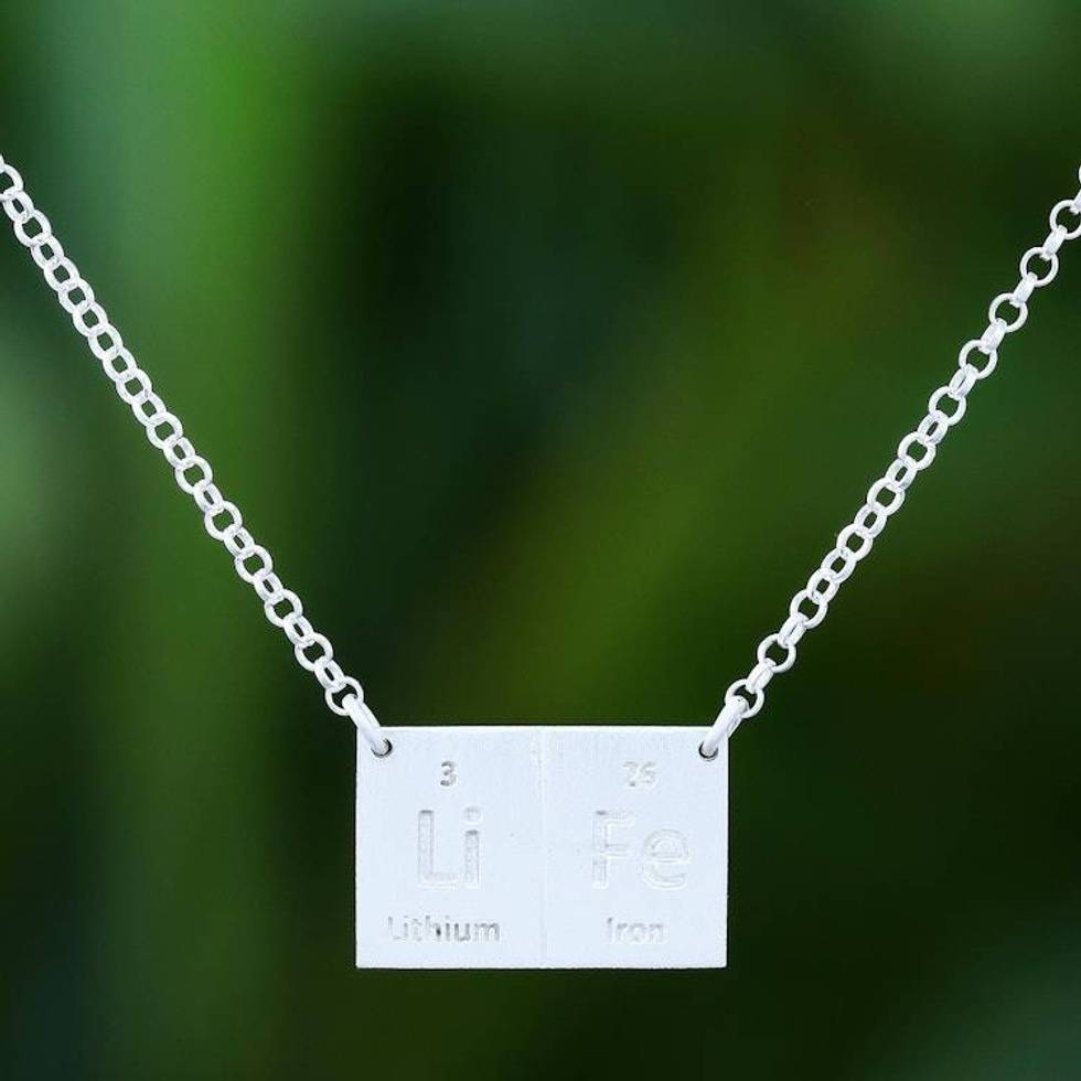 Sterling Silver Pendant Necklace Handcrafted in Thailand 'Formula for Life'