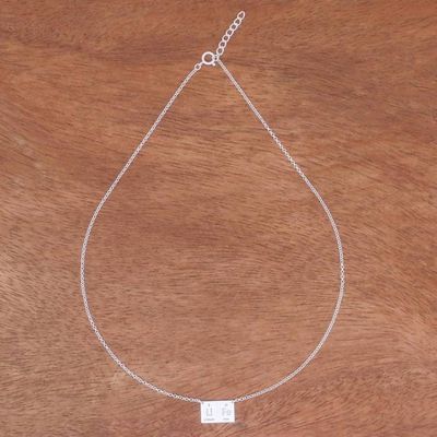 Alternate image for Sterling Silver Pendant Necklace Handcrafted in Thailand Formula for Life