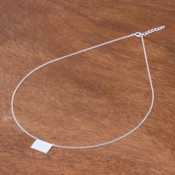 Alternate image for Sterling Silver Pendant Necklace Handcrafted in Thailand Formula for Life