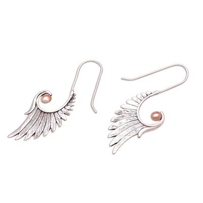 Alternate image for Gold Accented Sterling Silver Wing Drop Earrings from Bali Secret Flight