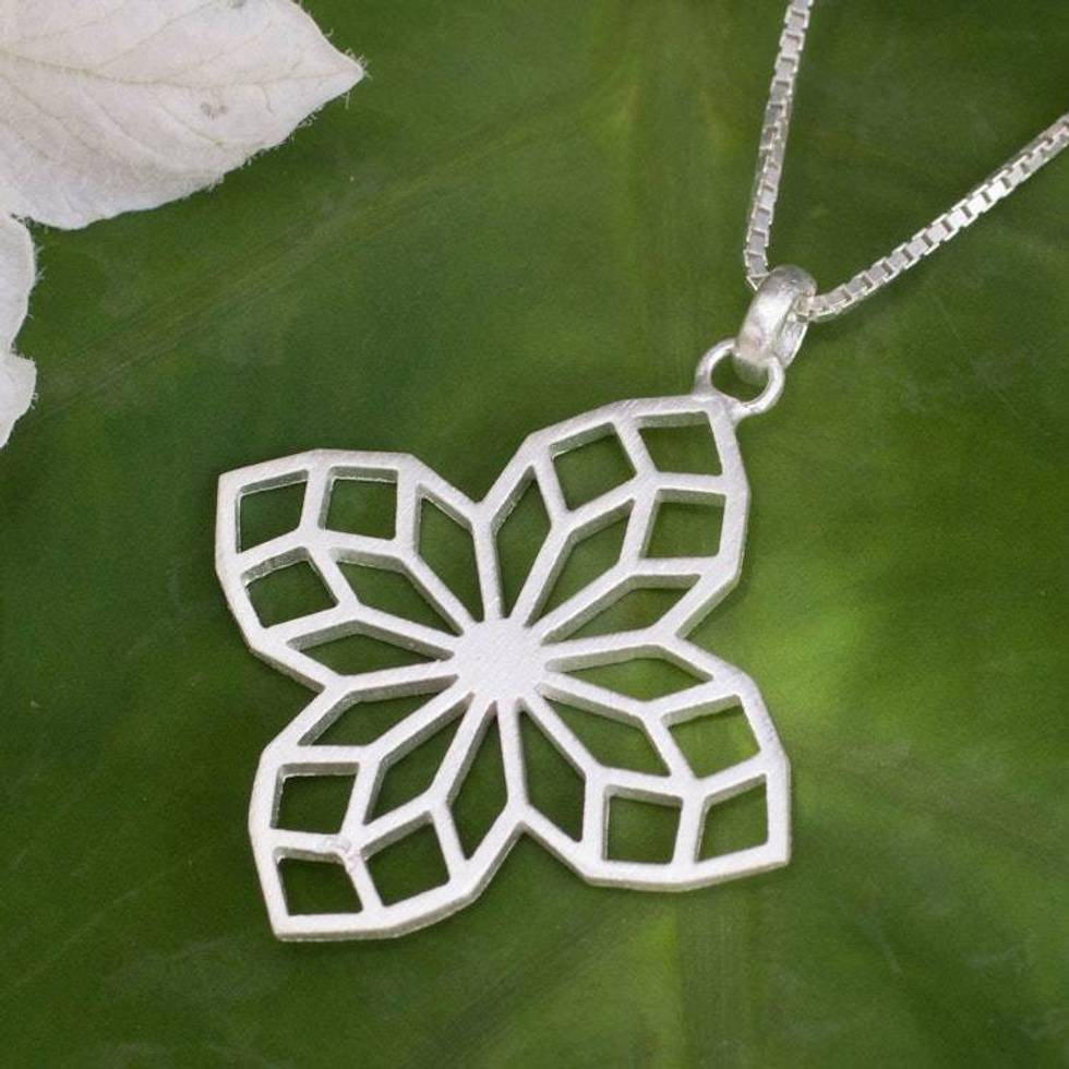 Sterling Silver Necklace Handmade Jewelry 'Blossoming Star'