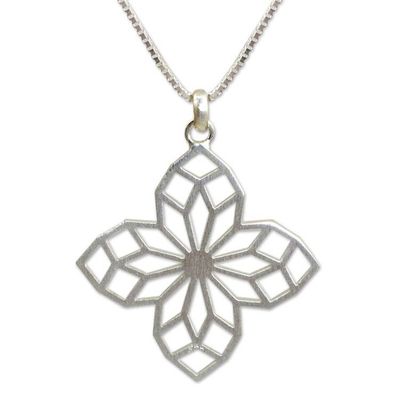 Alternate image for Sterling Silver Necklace Handmade Jewelry Blossoming Star