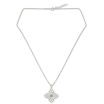 Alternate image for Sterling Silver Necklace Handmade Jewelry Blossoming Star