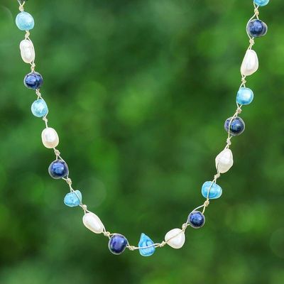Primary image for Semibaroque Potato and Round Cultured Pearl Beaded Necklace Oceanic Elegance