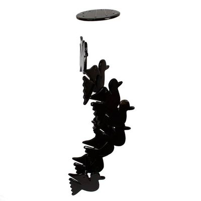 Alternate image for Whimsical Hand-Carved Natural Black Onyx Dove-Themed Mobile Feathers to Midnight